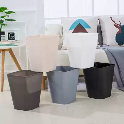 Japanese-style square lidless trash can Household powder room Office Dormitory Bedroom Living room Simple Nordic paper basket bucket