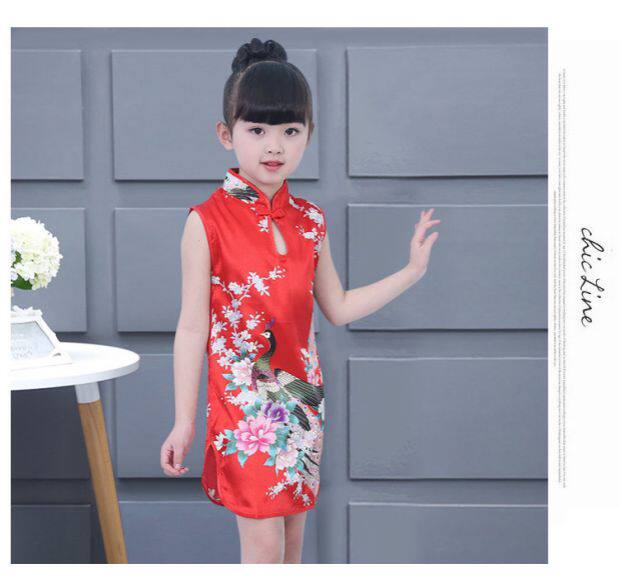 Летняя одежда, детское ципао, юбка, платье для отдыха, коллекция 2023, в западном стиле   