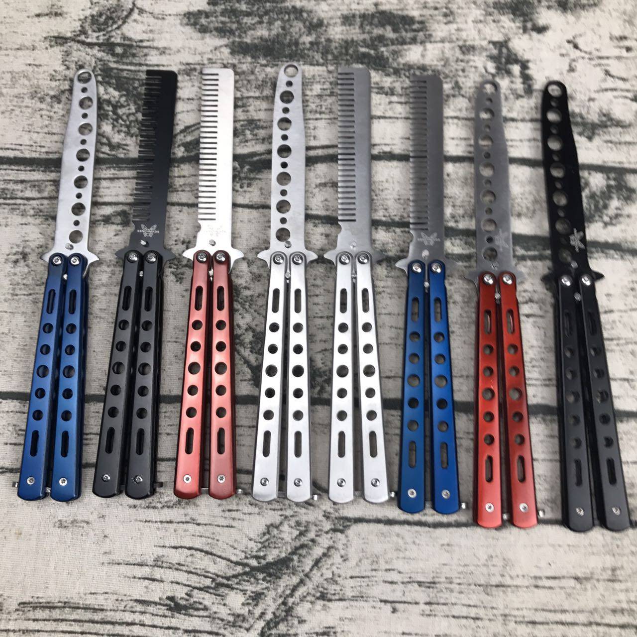 Practice butterfly knife Non-bladed beginner self-defense supplies Throwing knife Folding knife All stainless steel knife training tool