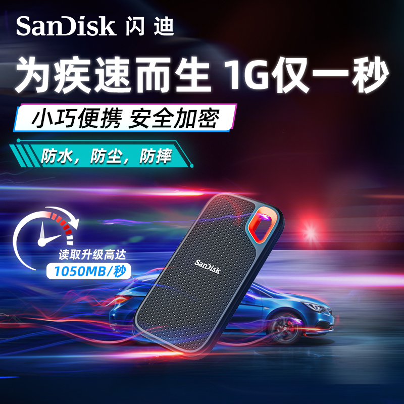 SanDisk E61 ソリッドステート モバイル ハードドライブ 2t トリプル保護 ポータブル SSD 外付け 1tb 大容量 携帯電話 コンピューター デュアル使用