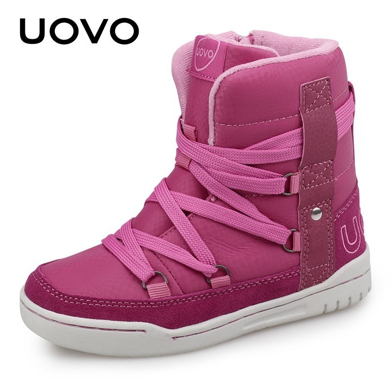 Rose RedUOVO children Boots male 2020 new pattern winter Boy Snow cotton boots Small Eldest child Autumn and winter girl Short boots tide