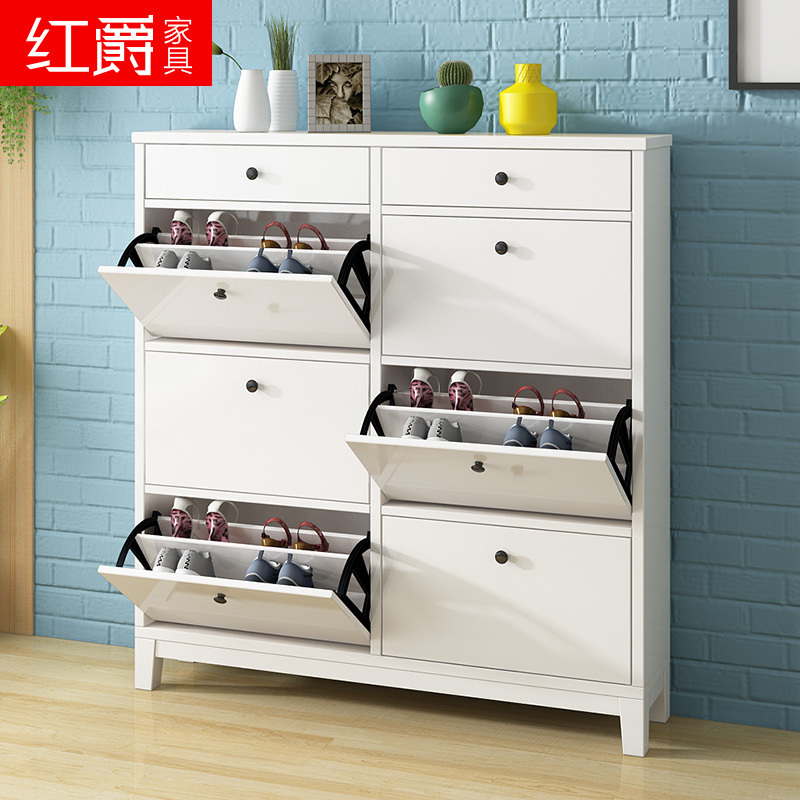 Ultra-thin shoe cabinet Modern simple entrance foyer cabinet door simple dump small shoe cabinet space-saving white narrow shoe rack