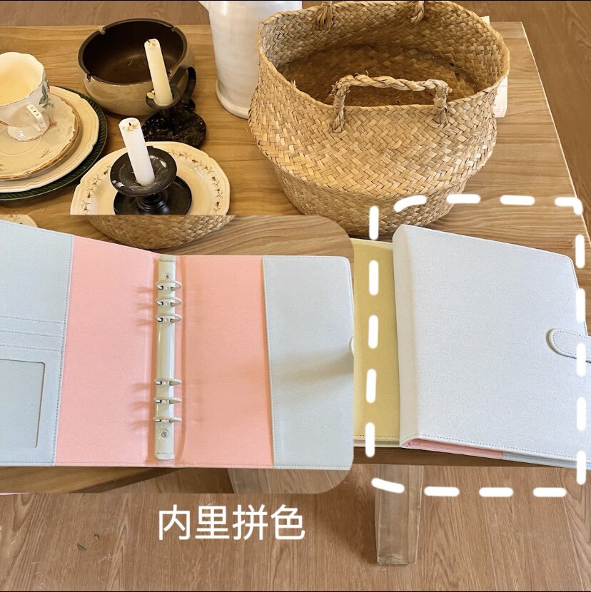 A5满天星拼色PU本活页追星相册本活页咕卡本爱豆专辑小卡收纳册