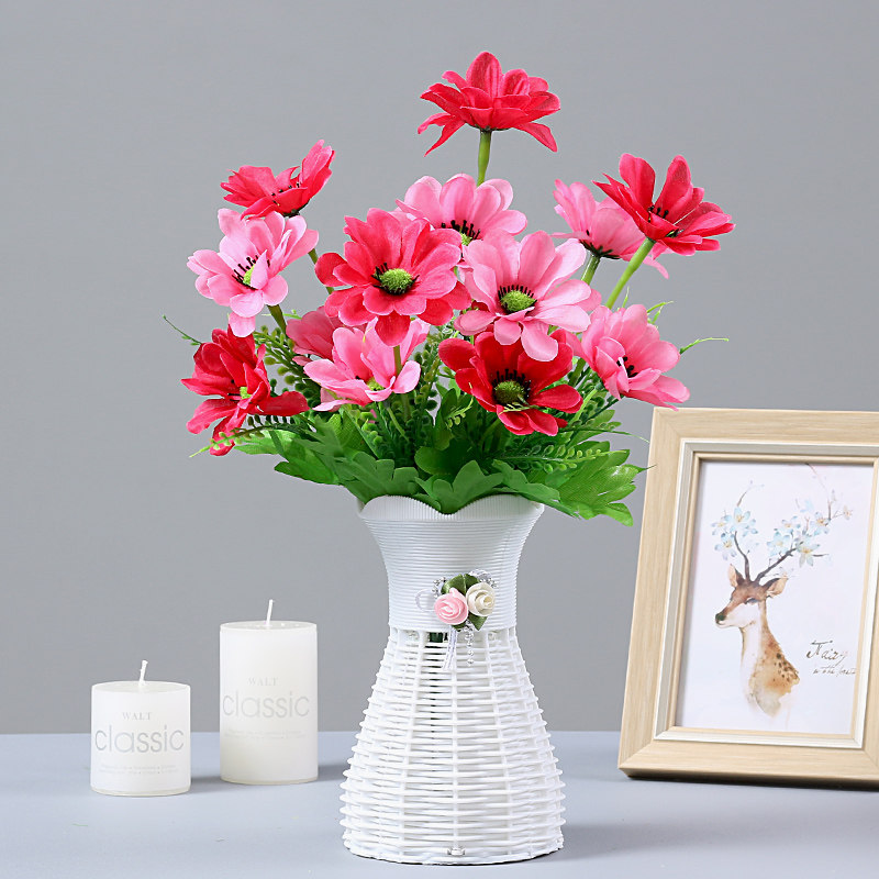 Fake flower simulation flower bouquet living room decorated plastic flower tea several rooms with silk flower table flower pot plant