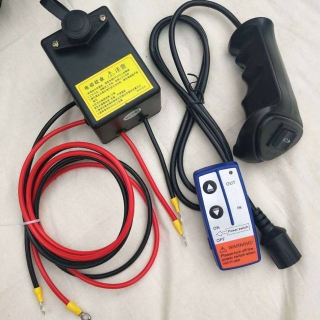 Vehicle-mounted crane 24v electric winch 12v handle switch wireless remote control relay accessories winch control box