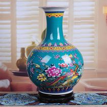 Jingdezhen ceramics floor vase flower blossom rich peony living room home TV cabinet decorations ornaments