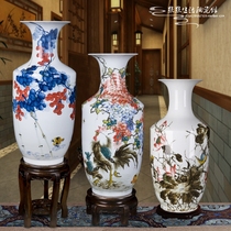 Jingdezhen ceramic vase master hand-painted pastel living room floor flat home flower arrangement TV cabinet decoration ornaments