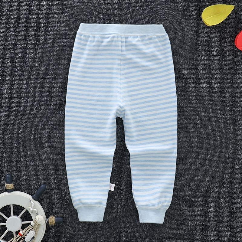 Baby pants baby pure cotton sweaters for boys and girls with boys and girls punching bottles 0-1 - 2 - 3 years old