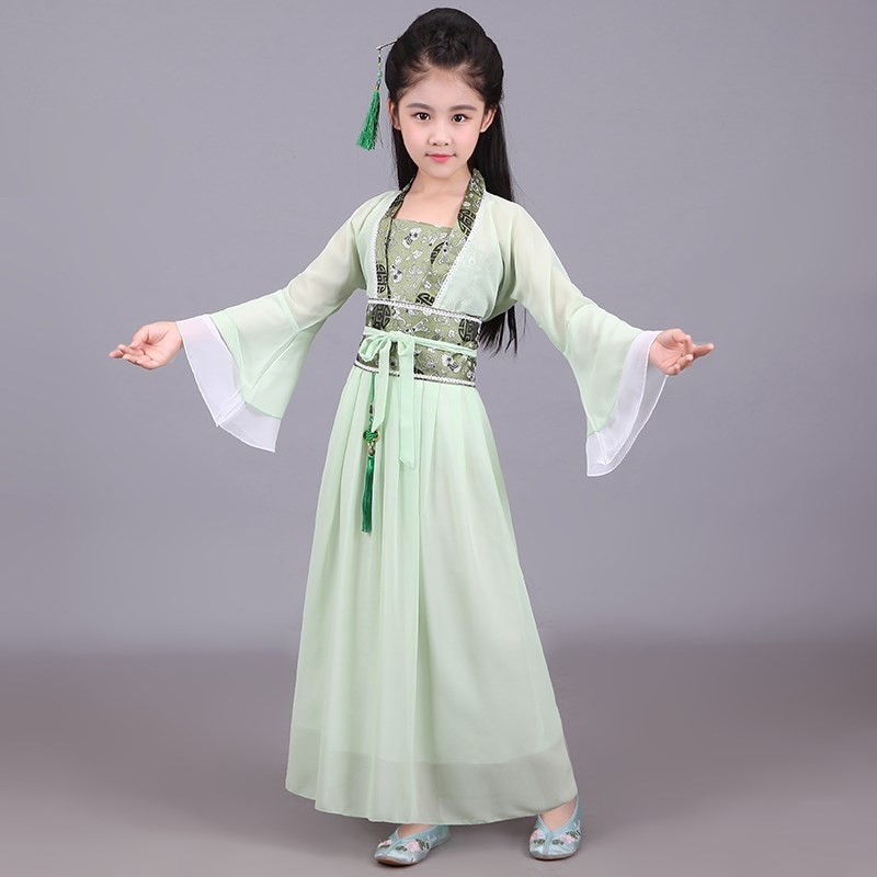 Princess clothes Dress dress Fairy costume Ancient Zither Girl costume Children's clothes Virgin clothes Middle daughter children