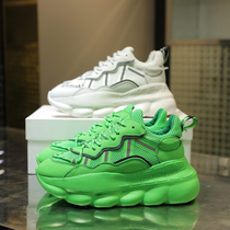 European Station 2020 Spring new genuine leather Back to light Leisure sports Ins Old Dad Shoe Chautide ultra-fire-thick muffins Supper