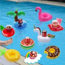 Spot supply Inflatable flamingo donuts Lemon watermelon pineapple crab love cup holder Inflatable water coaster