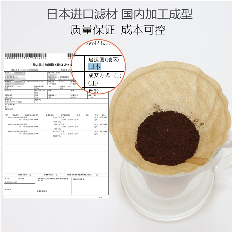Giấy lọc cà phê V60 rửa tay nhỏ giọt Bộ lọc cà phê 012 Nhật Bản nhập khẩu bột gỗ tẩy trắng - Cà phê dụng cụ pha cold brew