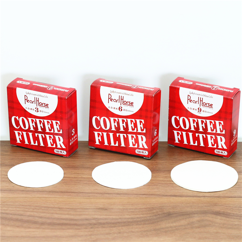 Coffee round filter paper 100 pieces of sheet Mokka jug curling curling matching special No. 3 6 9 Marut-shaped