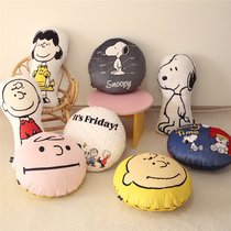 Ins Nordic cute cartoon Snoopy black and white Peggy super soft crystal velvet short hair oversized children comfort pillow