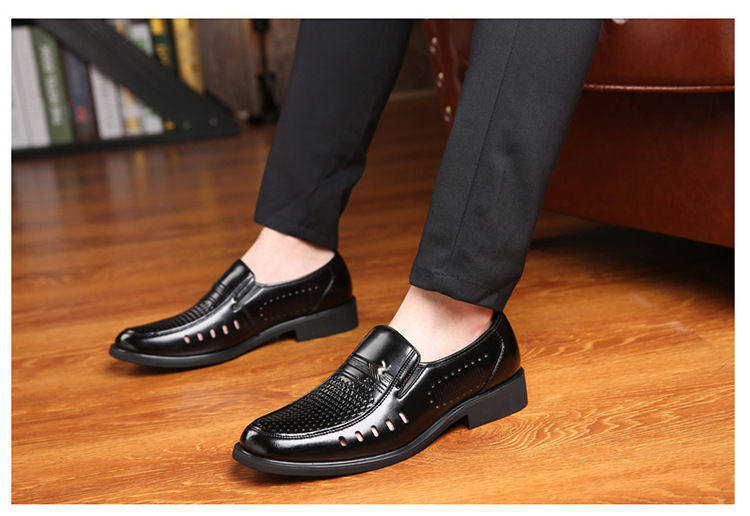 Платье обувь 【100%全牛皮】皮鞋男真皮透气商务休闲男鞋软底防滑中老年爸爸鞋 OTHER