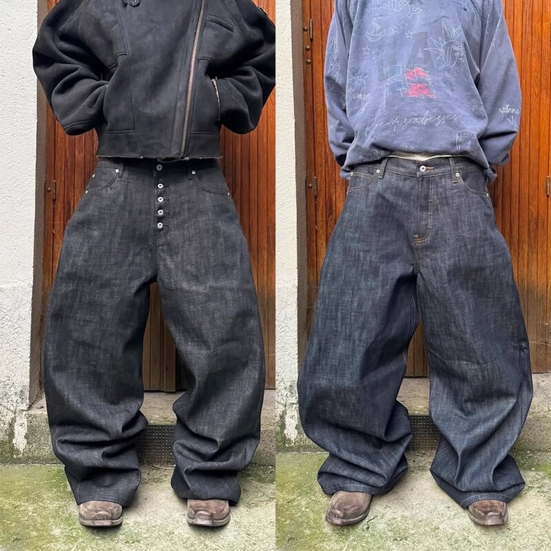 No Faith Studios Curved Knife Three-Dimensional Baggy Japanese Limited Edition Original Factory Red-Edged Raw Denim Jeans No Faith Studios Curved Knife Three-Dimensional Baggy Japanese Limited Edition Original Factory Red-Edged Raw Denim Jeans