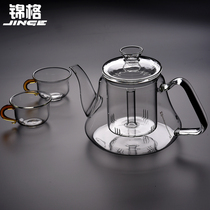 Jinge glass teapot kung fu tea set thick high temperature resistant kettle bubble teapot transparent filter cooking teapot home