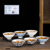 Master cup Single cup 999 sterling silver tea cup Ceramic teacup inlaid with silver tea cup Kung Fu tea bowl Handmade gilt silver cup