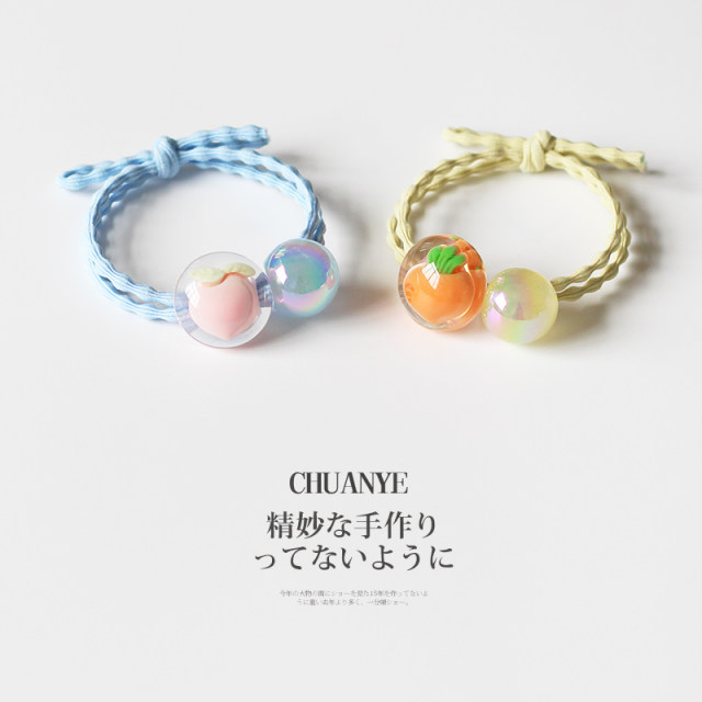 Kawano imitation crystal fruit hair band headband 2024 new high-end temperament headwear hair band cute rubber band women's tie hair tie