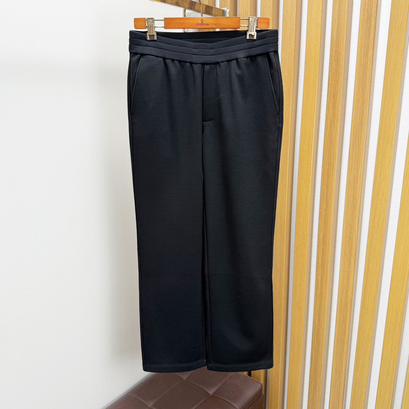 Lukadilong Men's Clothing Winter New Style Wool Blend Comfortable High Elasticity Black Basic Jogging Pants Long Pants