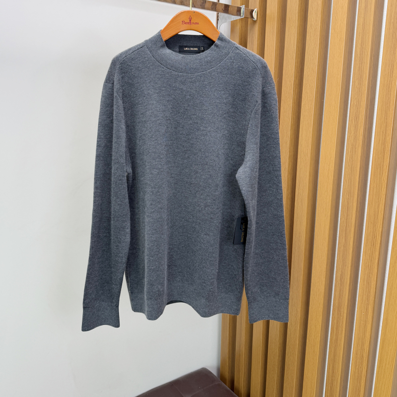 Lukadilong Men's Clothing Autumn and Winter Fashion Half-Turtleneck Pullover Versatile Sweater Men's Knitted Wool Sweater Top for Men