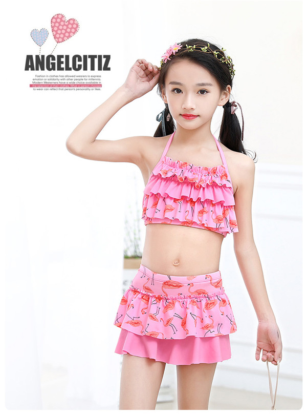 Đồ bơi mới cho bé gái kiểu váy xẻ bé trai lớn công chúa áo tắm bé gái Hàn Quốc bikini bé gái đồ bơi cho bé gái 11 tuổi