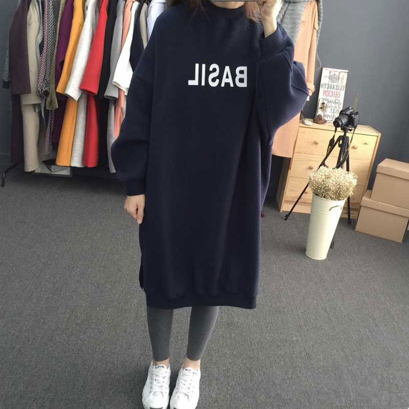 Han edition loose and weight plus large pregnant women in autumn clothes weight mm200 pounds long - sleeved cotton casual tops in the long edition