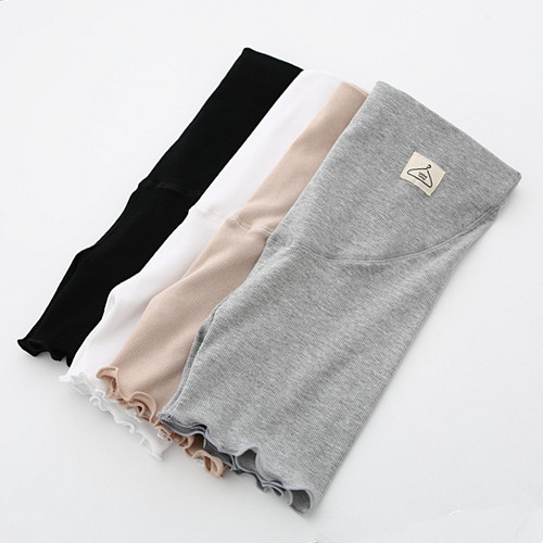 Phụ nữ mang thai chống ánh sáng xà cạp 2018 mùa xuân mới mang thai quần short an toàn mùa hè bông phụ nữ mang thai dạ dày lift quần