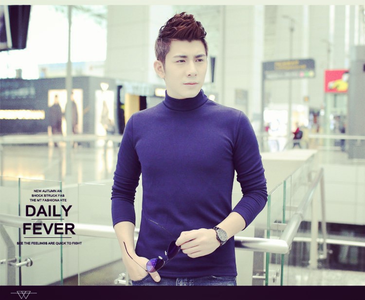 Mùa đông nam đồ lót nhiệt cotton dài tay nửa cổ áo sơ mi đáy cộng với nhung dày áo thun mỏng không xuống nhung nam áo thun cotton