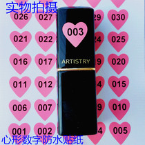 Love heart-shaped number cute sticker 1-300 number flowing water number waterproof coding nail oil bottle sticker