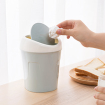 Desktop trash can household living room plastic small covered table with creative paper basket with lid table mini pull tube