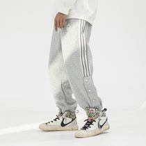 NOAY winter heavy industry plus velvet thickened harbor wind sports breasted casual pants mens and womens loose Joker foot trousers