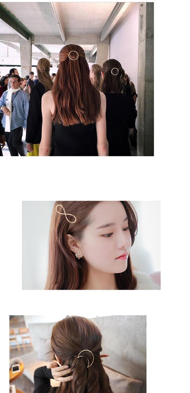 Thời trang Âu Mỹ cá tính catwalk kẹp tóc đơn giản kim loại hình học bên clip vòng kẹp tóc bangs clip ếch clip phụ kiện tóc - Phụ kiện tóc đồ buộc tóc scrunchies