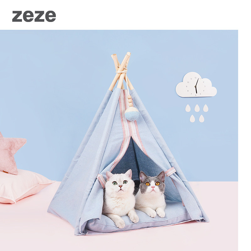 Zeze tent cat litter four seasons universal cat bed cat house semi-enclosed dog cat litter house villa pet supplies