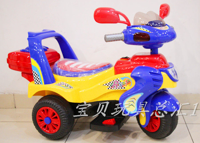 Zhilebao children's electric car Motorcycle Children's tricycle Children's toy car can sit on the baby stroller