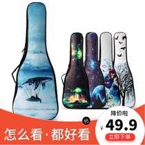 Transparent painted Ukulele bag 23 inch 26 inch portable shoulder thick waterproof Ukulele bag small guitar case