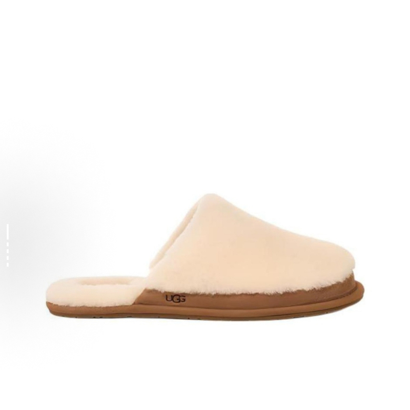 Authentic Ugg Closed-Toe Fur Slippers, Fluffy and Comfortable for Home and Outdoor Use, with Rubber Sole 1167990