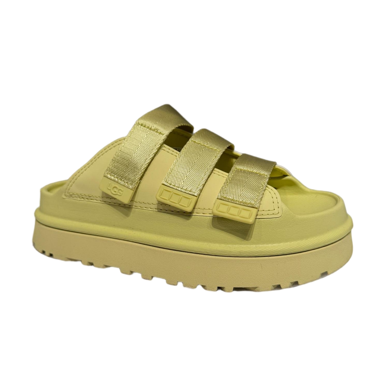 Authentic Ugg Summer Fashion Women's Gold Slippers with Velcro, Thick-Soled Ultra-Light Sandals 1167430