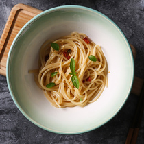 Yuquan Qinghong Chinese ceramic noodle bowl Soup bowl glazed under colored salad bowl 8 inch hand drawn tableware is simple