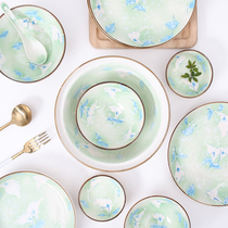 Yuquan shallow as singer drawing dishes dish package Chinese personality ceramic rice dish dish style Japanese
