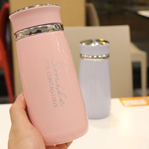 With tea leakage thermos lady simple atmosphere student tea portable cute large capacity water cup Girl heart ins