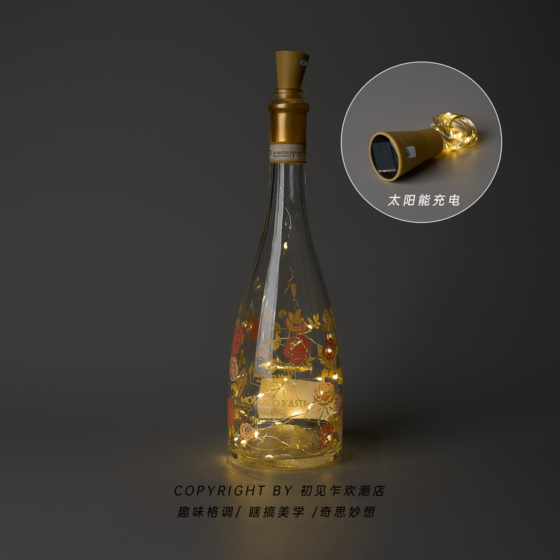 First Sight, First Love! When You'Re Bored, Buy a Solar-Powered Rechargeable Small Light, a Wine Bottle Led Ambient Light, a Decorative Piece