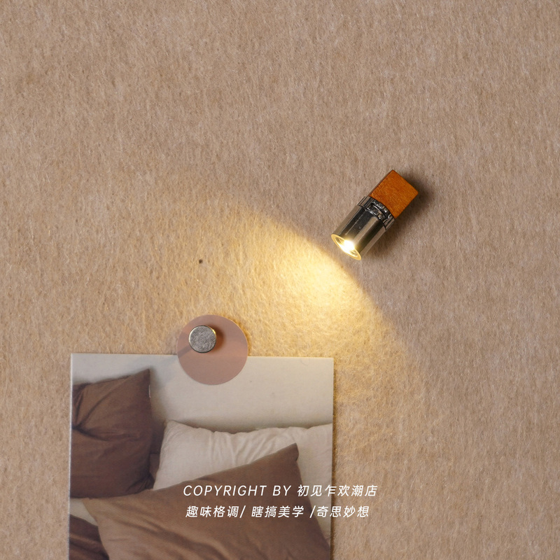 First Time Seeing It! Felt Board Pushpin Night Light Mini Dollhouse Mini Spotlight Magnetic Photo Frame Twist Light