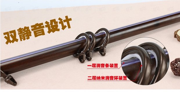 Hengda dày rèm thanh que La Mã đơn cực đôi cực rèm theo dõi đường sắt thẳng đường sắt đôi đường sắt uốn cong hợp kim nhôm câm - Phụ kiện rèm cửa thanh treo rèm cửa đa năng
