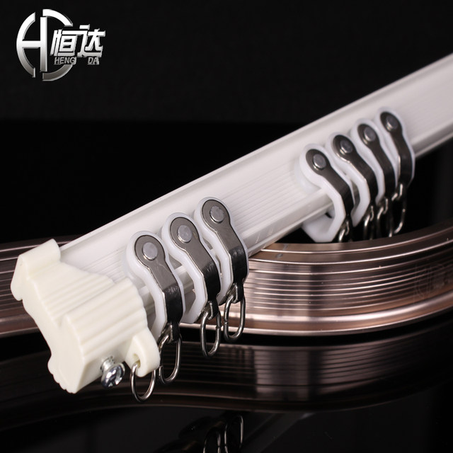 Curtain track curved rail bendable U-shaped L-shaped bay window balcony slide rail guide rail slide track single rail double rail top-mounted side-mounted