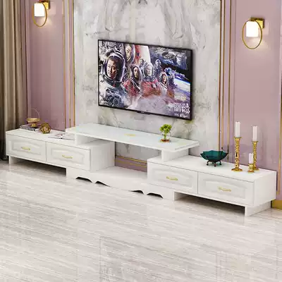 TV cabinet tea table combination wall cabinet modern simple small apartment living room bedroom floor cabinet glass simple TV cabinet