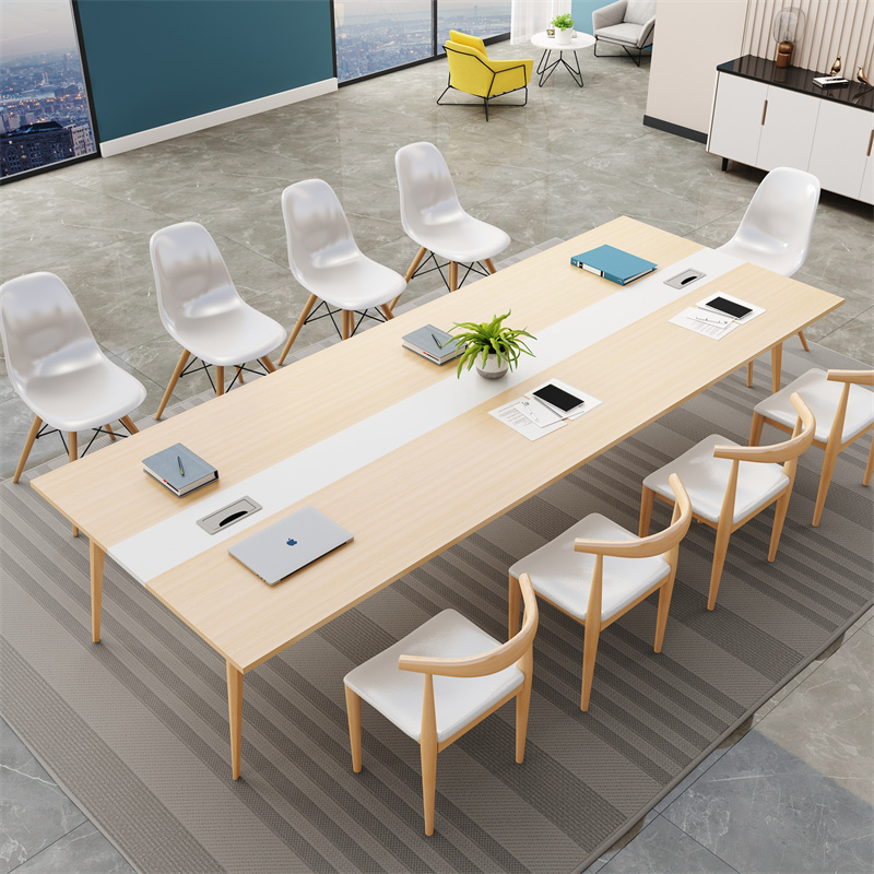 Conference table Long table Simple modern simple office desk Training reception negotiation room Long horseshoe table and chair combination