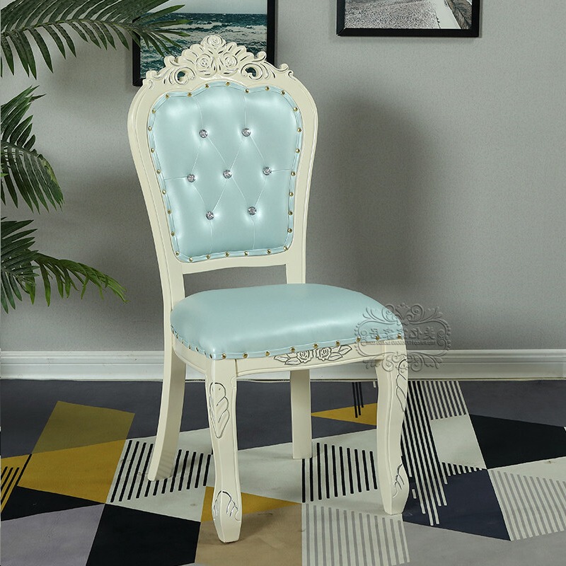 Complete Dining Chair Set, Solid Wood European-Style Chair, Ivory White Dining Room Home Chair with Backrest, Dining Table Chair, Light Luxury High-End Mahjong Chair Complete Dining Chair Set, Solid Wood European-Style Chair, Ivory White Dining Room Home Chair with Backrest, Dining Table Chair, Light Luxury High-End Mahjong Chair