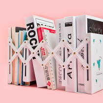 Retractable bookstand students use table folding containing books by book clips bookshelves Desktop Bamboo Book Book Blocking Shrink
