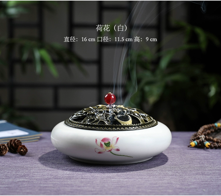 Hộ gia đình lớn sáng tạo đĩa gốm hương gỗ đàn hương đuổi muỗi hộp nhang muỗi trong nhà đèn xông hương dây nhang ống hương ống khói nhang đuổi muỗi hương trang trí - Trang trí nội thất